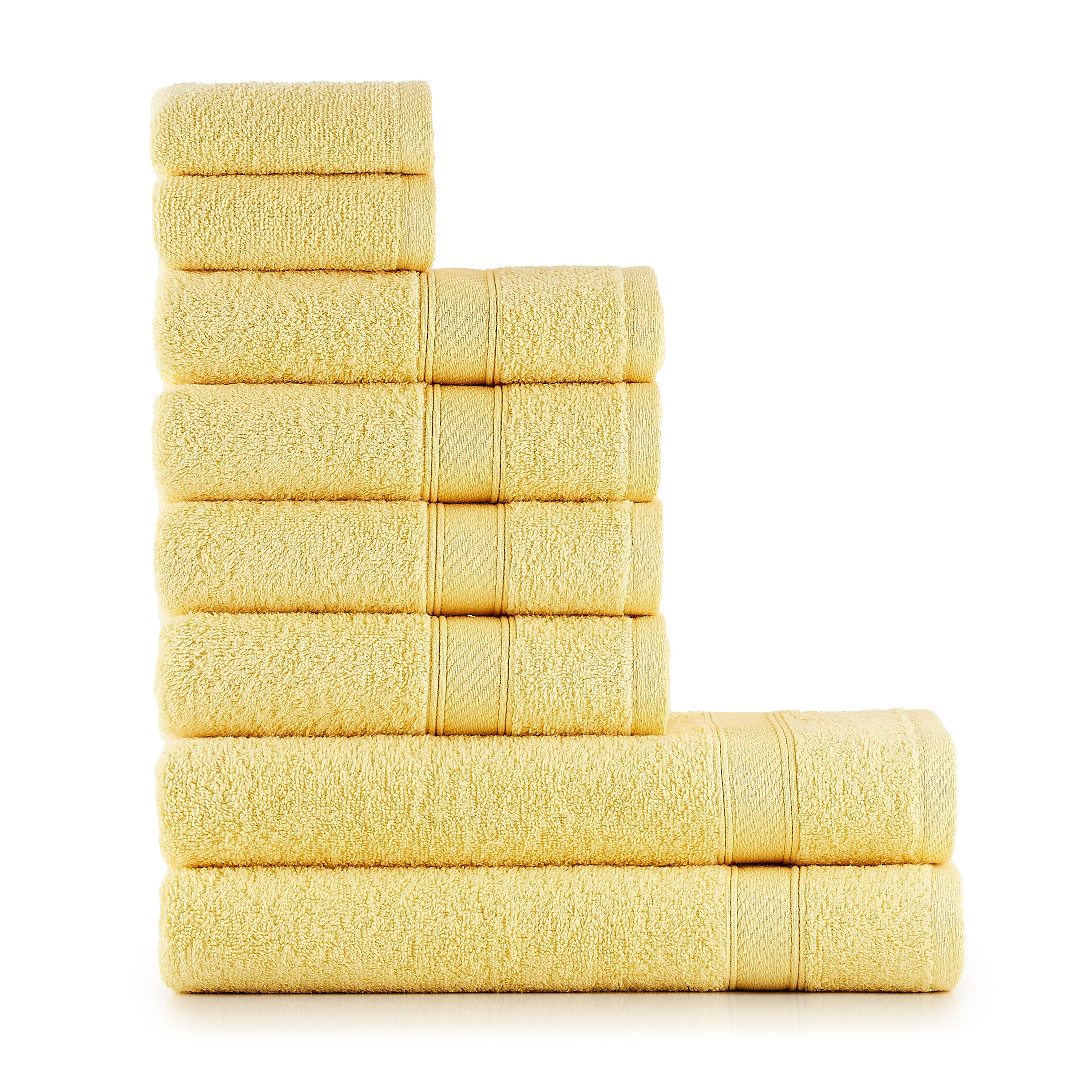 Handtücher Set Gelb 8 Stück - Badezimmer Luxus Frottee