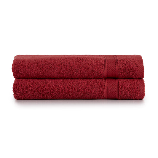 Badetücher Set Bordeaux Rot - 2 x Badetuch 70x140cm